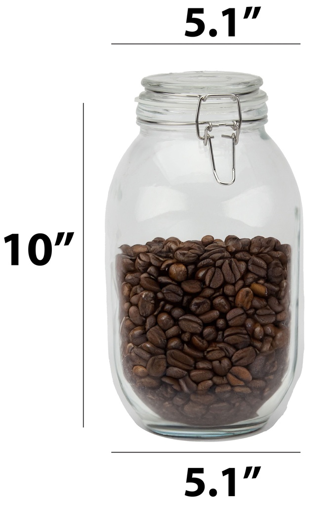 3000ml  Glass Storage Jar w. Glass Lid & SS Clip (6 pc/ctn)