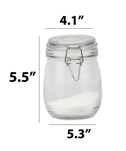 [GL1911S] 750ml  Glass Storage Jar w. Glass Lid & SS Clip (12 pc/ctn)
