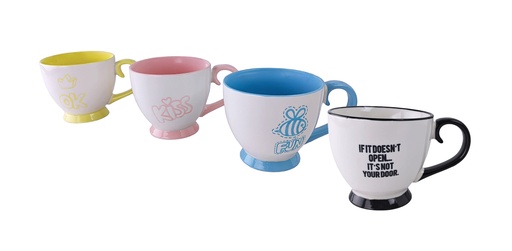 [6941] 16 oz  new Bone China Mug w. Assorted Pattern (36 pc/ctn)