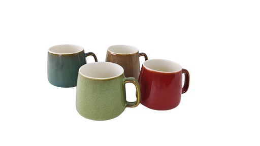 [6938] 13 oz  new Bone China Mug w. Assorted Pattern (48 pc/ctn)