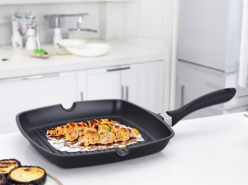 [4082] 11"(28cm) 2 Layer Non-Stick Cast Alumni Grill Pan, Induction Compatible Bottom (10 pc/ctn)