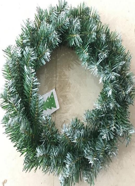 17.7" White Head Christmas Wreath (12 pcs/ctn)