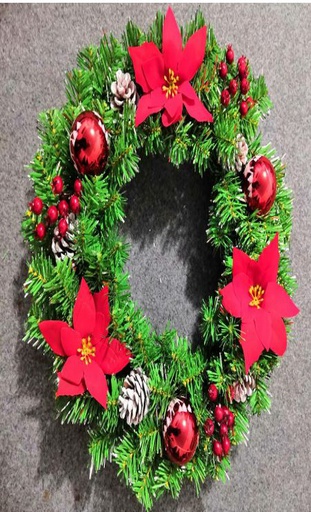 [HT5218] 17.7" Red Jingle Bell Christmas Wreath (12 pcs/ctn)