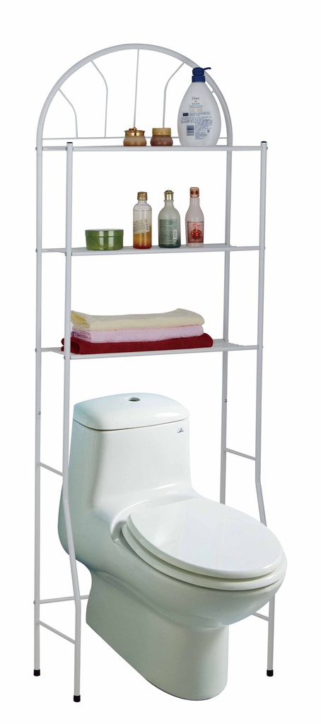 Over the Toilet 3 Shelf Bathroom Space Saver, White (4 pcs/ctn)