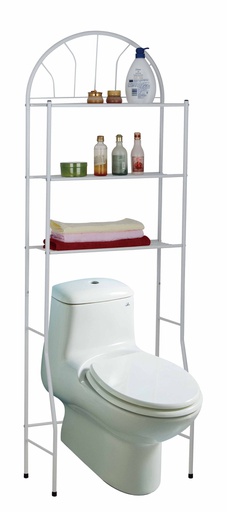 [19002W] Over the Toilet 3 Shelf Bathroom Space Saver, White (4 pcs/ctn)