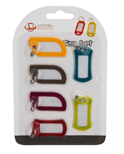 [HT9000] 6 pc Key Tag Set, Mixed Colors (48 sets/ctn)