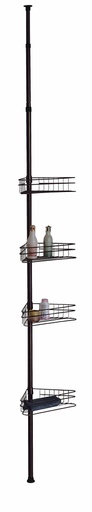 [19004B] 4 Black Bathroom Corner Shelf Wire Basket (4 pcs/ctn)