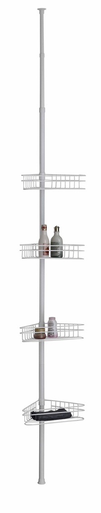 4 White Bathroom Corner Shelf Wire Basket (4 pcs/ctn)