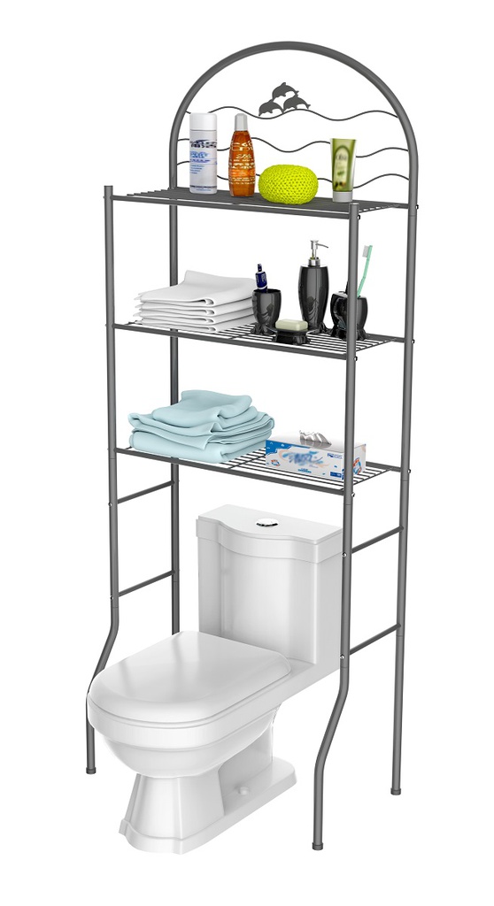 3 Shelves Gray Bathroom Space Saver (6 pcs/ctn)