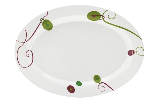 [M904-14S] 14" Oval Plate, 100% Melamine (36 pcs/ctn)