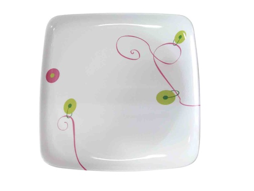 [M907-105S] 10.5" Square Plate, 100% Melamine (24 pcs/ctn)