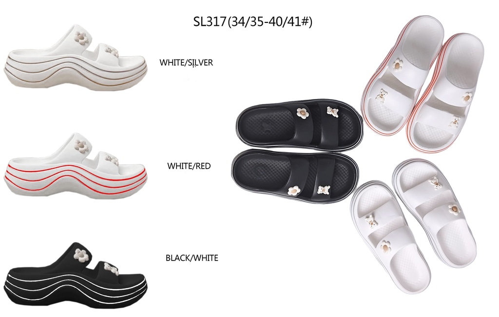 Women Summer Slippers, Mixed Colors (36 pc/ctn)