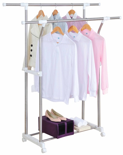 [19011] Stainess Steel Double Garment Rack (4 pcs/ctn)