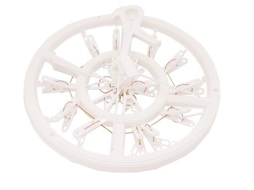 [P201-18] 12.6" Round Plastic 18 Clip Drying Hanger (24 pcs/ctn)