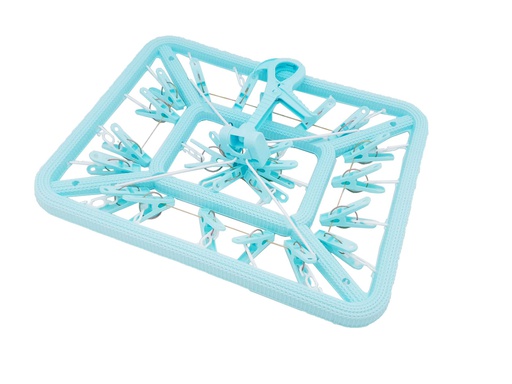 [P201-24] 12.6" Rectangle Plastic 24 Clip Drying Hanger (24 pcs/ctn)