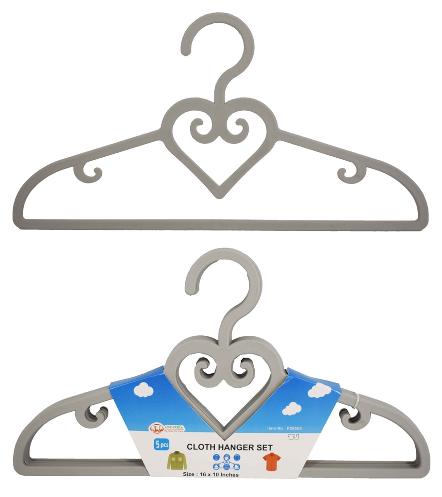 5 pc Clothes Hangers Set, Mixed Color (24 sets/ctn