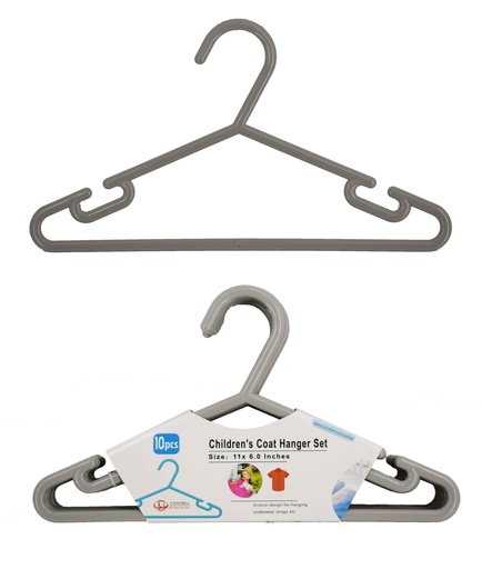 [P28510] 11"x6" 10 pc Children Cloth Hanger Set (24 sets/ctn)