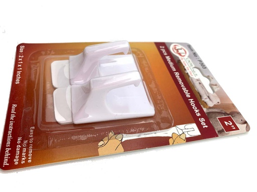 [P303] 2 pc Traceless Adhesive Medium Hook Set (120 sets/ctn)