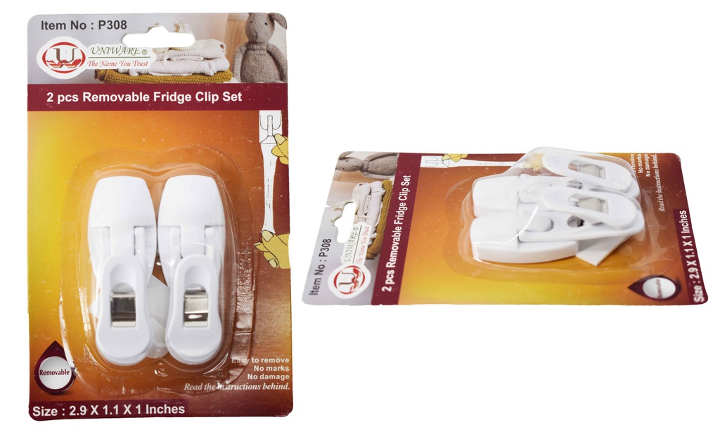 2 pc Traceless Adhesive Fridge Clip Set (120 sets/ctn)