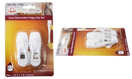 [P308] 2 pc Traceless Adhesive Fridge Clip Set (120 sets/ctn)