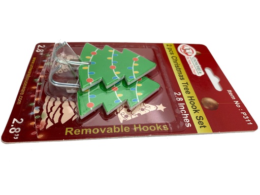 [P311] 2 pc Traceless Christmas Tree Hook Set (120 sets/ctn)