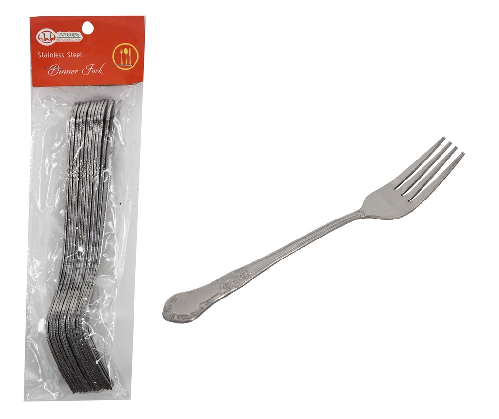 7.875" Stainless Steel Dinner Fork 1.5mm Thick, 12 pieces (50 bag/ctn)