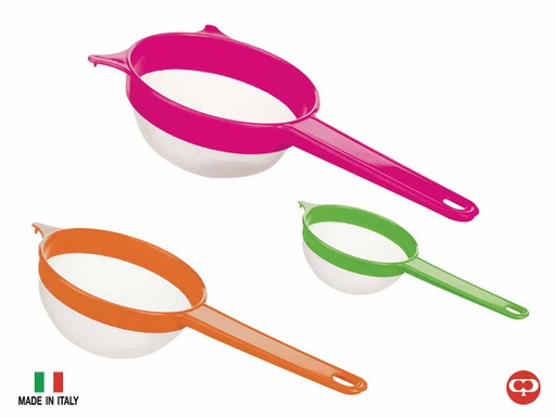 [P71115] 3 sphere set strainers Green/Orange/Red, Italy (12 set/ctn)
