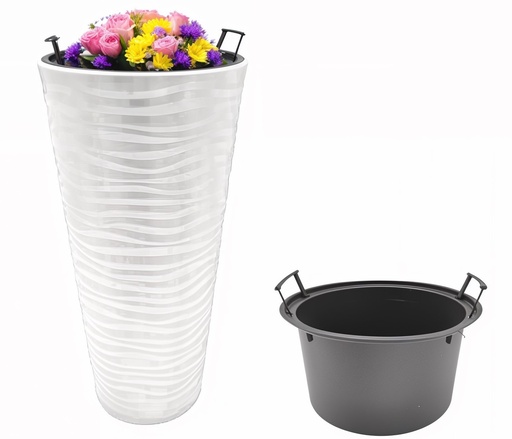 [FL0172WH] 13.7LT Flower Vase, White (12 pc/ctn)