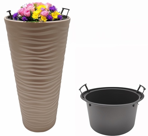 [FL0172BR] 13.7LT Flower Vase, Mocha (12 pc/ctn)