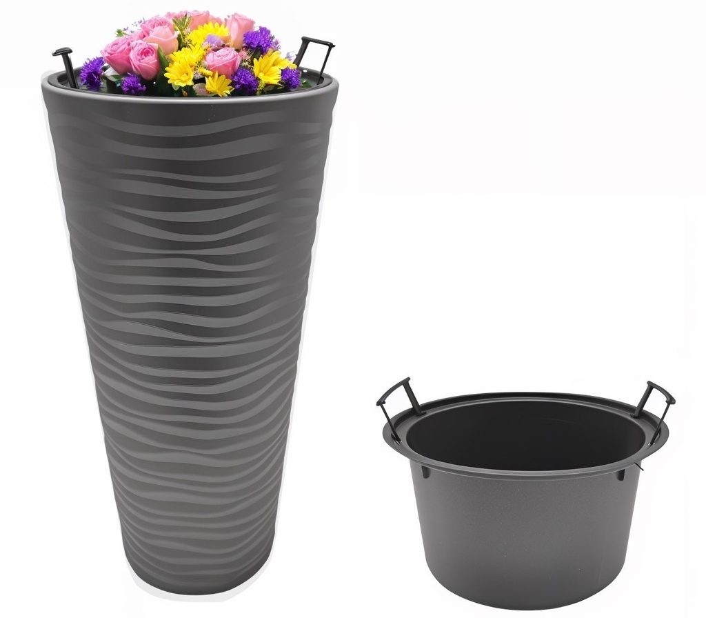 13.7LT Flower Vase, Anthracite (12 pc/ctn)