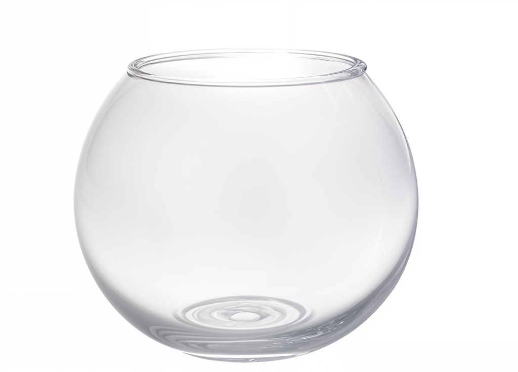 Clear Glass Fish Bowl, H3.8"xD4.7",  9.6x12cm (6 pc/ctn)
