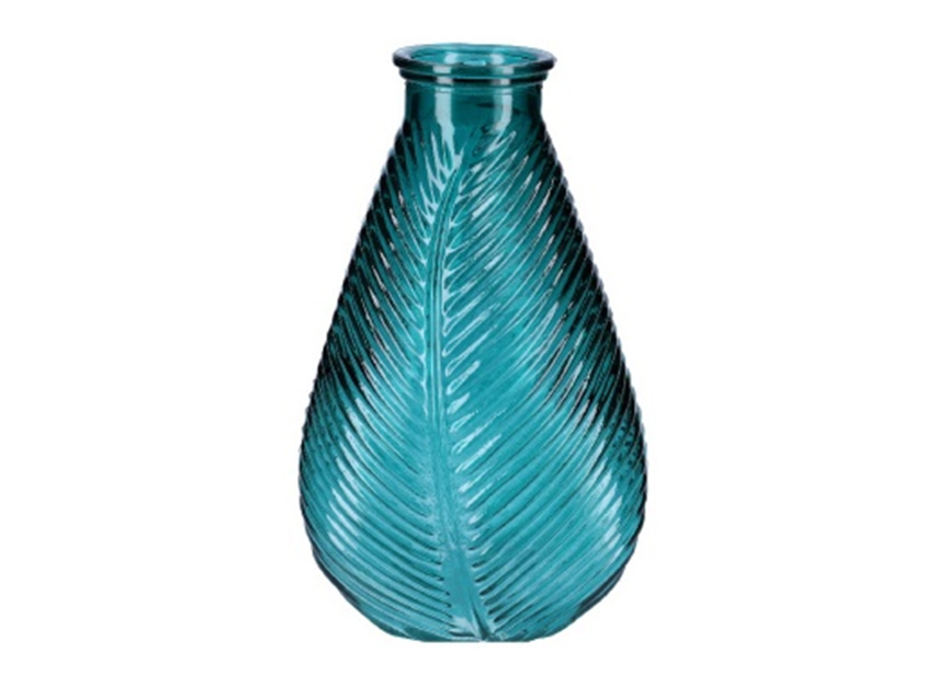 Petrol Glass Vase, H9.1"xD5.5",  23x14cm (12 pc/ctn)