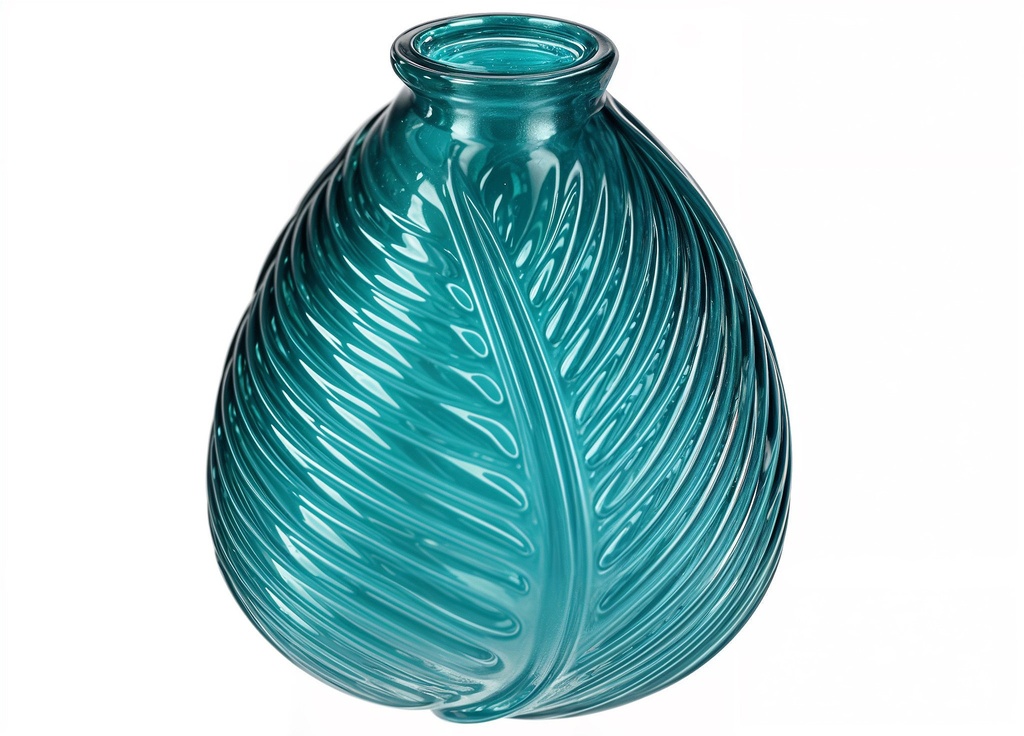 Petrol Glass Vase, H6.3"xD5.5",  16x14cm (12 pc/ctn)