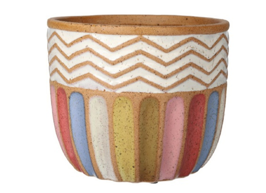 Multi Ceramics Flower Pot, H6.8"xD8.9",  17.3x22.5cm (4 pc/ctn)