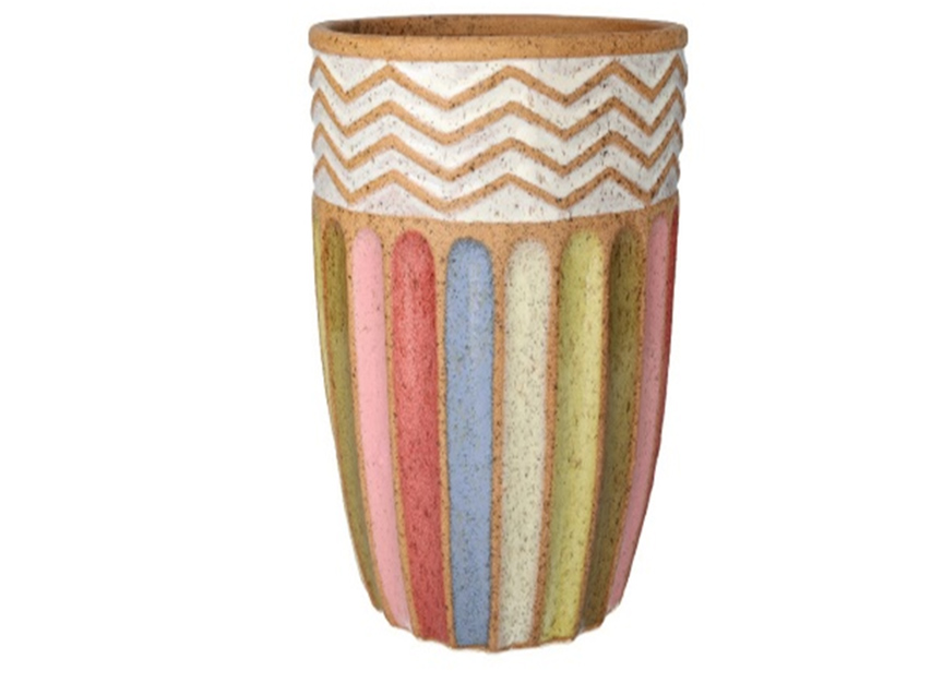 Multi Ceramics Flower Pot, H11.2"xD8.9",  28.5x22.5cm (2 pc/ctn)