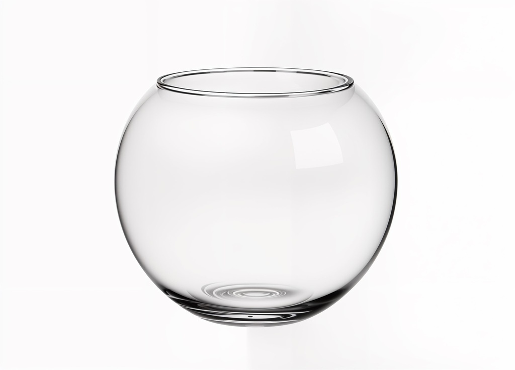Clear Glass Fish Bowl, H6.1"xD7.5",  15.5x19cm (4 pc/ctn)