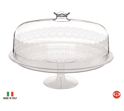 13.4" Round Cake/Fruit Holder, Transparent made in Italy (1 pc/ctn