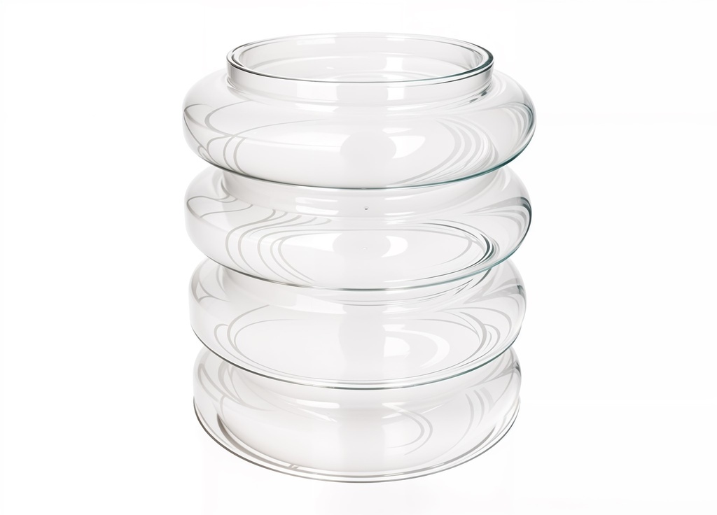 Clear Recycled glass Vase, H8.4"xD7.5",  21.3x19cm (4 pc/ctn)