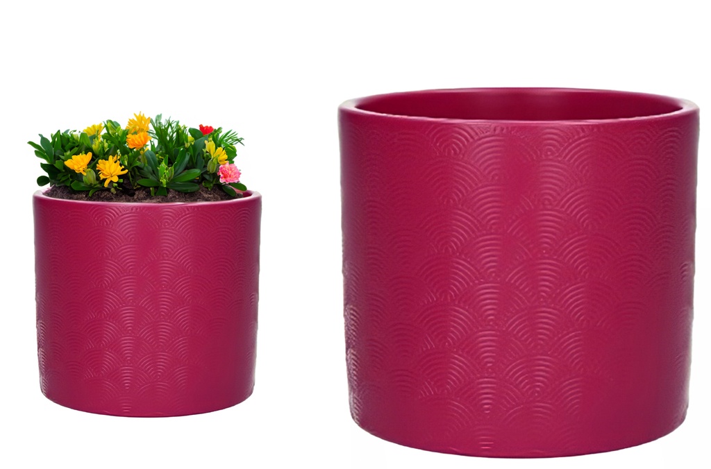 Fuchsia Ceramics Flower Pot, H4.8"xD5.3",  12.3x13.5cm (6pc/ctn)