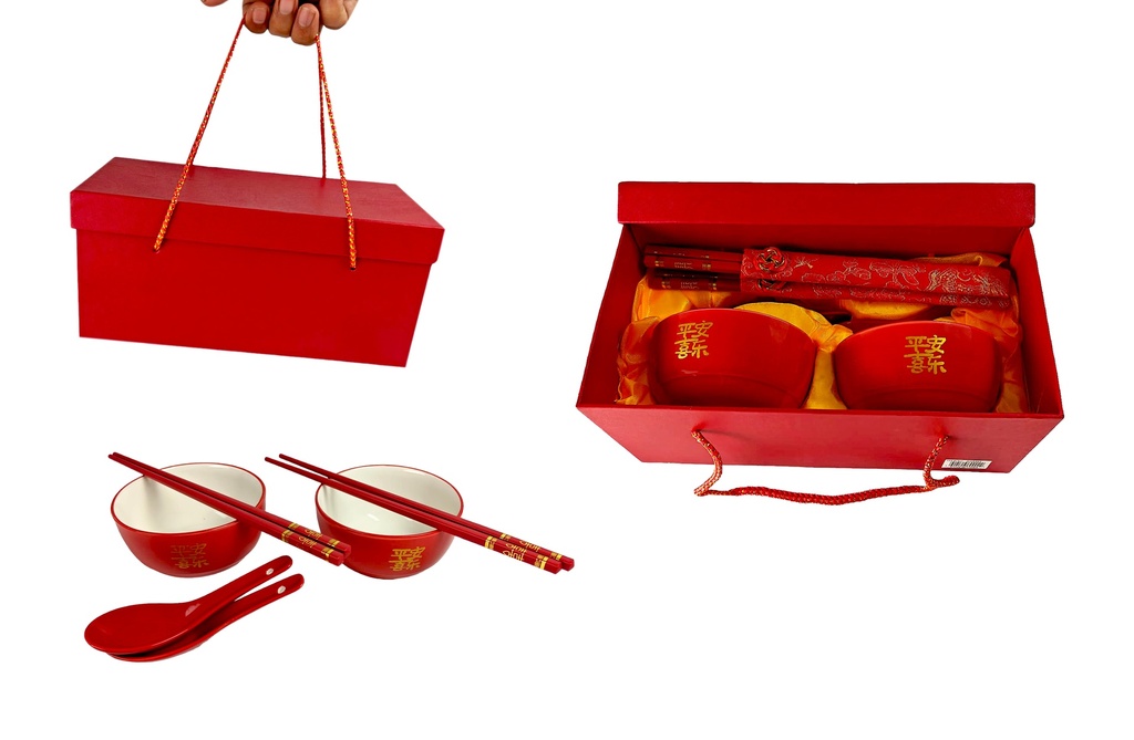 6 pc Ceramic Dinnerware set w. Red Gift Box (24 set/ctn)