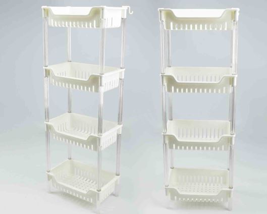 34"x12"x7" 4 Layer Off White Plastic Storage Shelf(12 pc/ctn