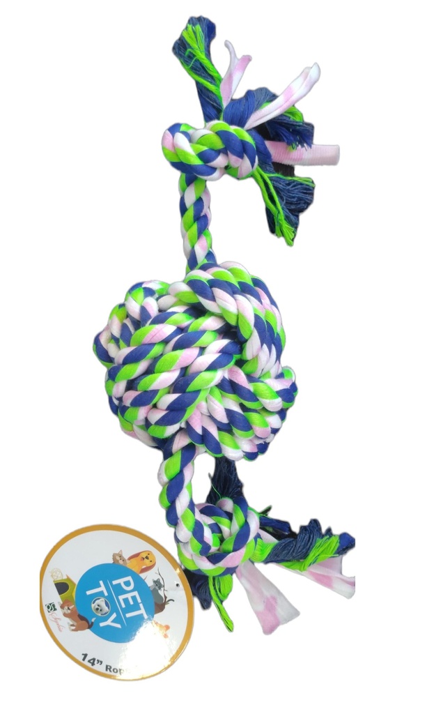 14&quot; Polyester Rope Ball Dog Toy (25 pcs/ctn)