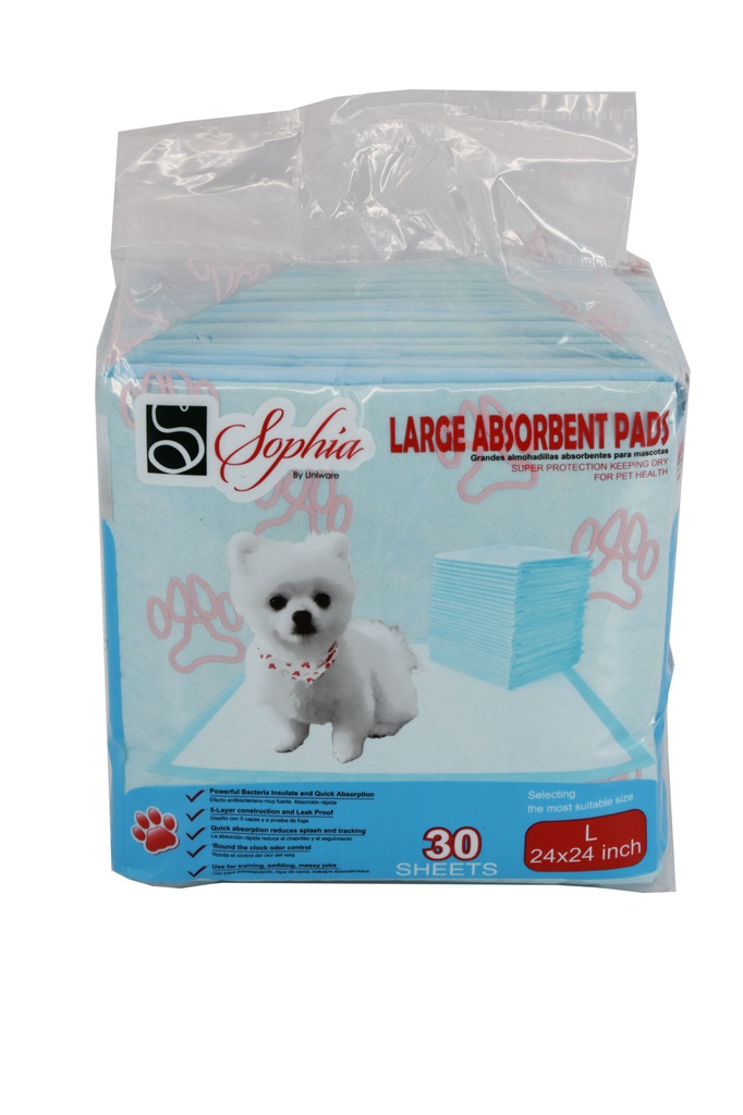 24" x 24" 30 Sheet Absorbent Dog Training Pads (16 pcs/ctn)
