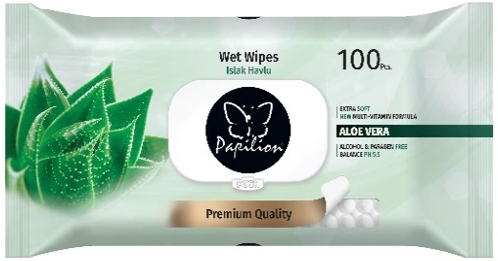 100 Sheets Aloe Wet Towels with Cap (18 pcs/ctn)