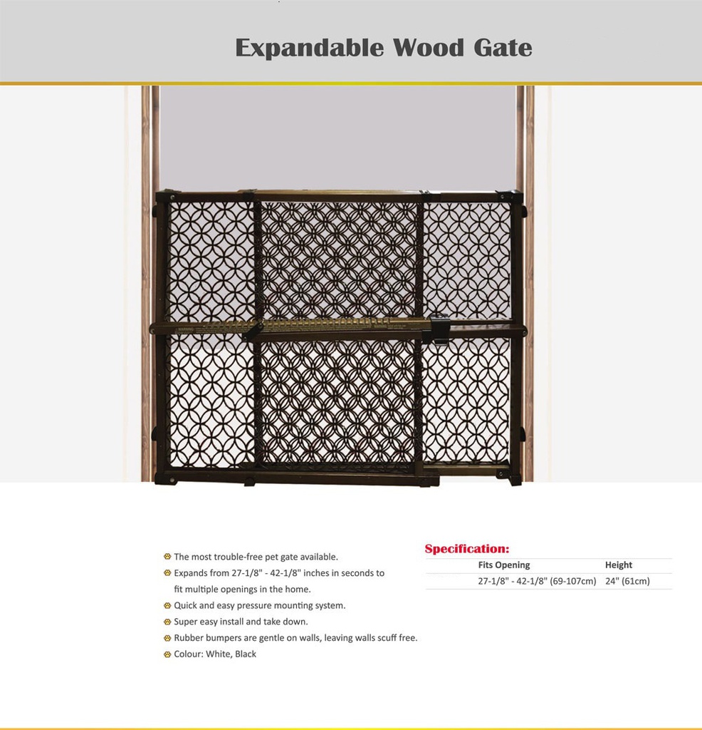 24&quot; Expandable Wood Gate (1 pcs/ctn)