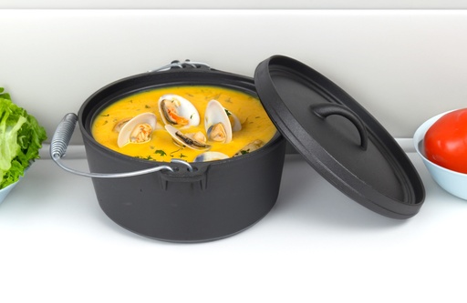 [4509] 4.5 QT Cast Iron Dutch Oven, Round (2 pc/ctn)