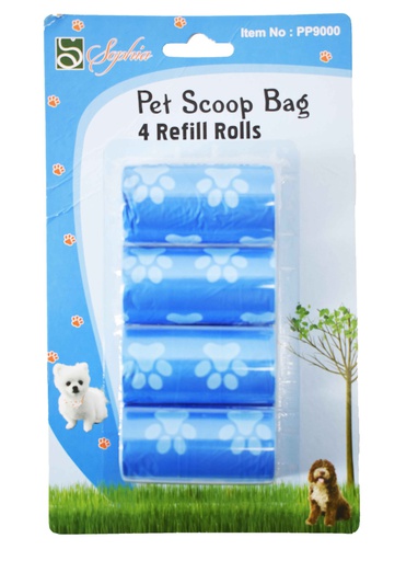 [PP9000] 80 Scoop Bags, 20 x 4 Roll Set, mixed color  (24 set/ctn)