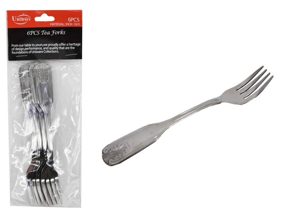 18/0 Stainless Steel Tea Fork (6pc/bag, 300 pcs/ctn)