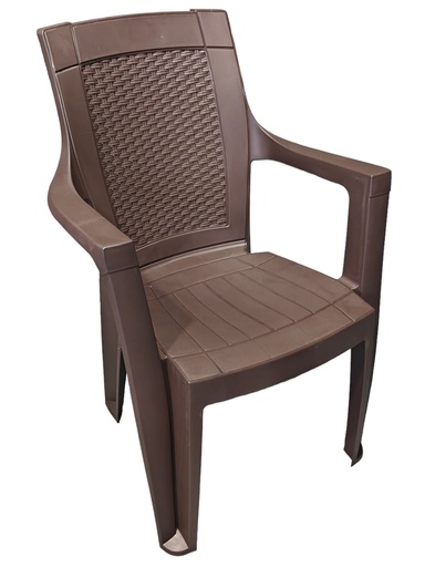 [P70076BR] Plastic Chair,  17" H x 18" W, Brown(4 pc/pack)