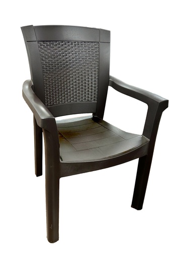 [P70077BR] Plastic Chair,  17" H x 19" W, Brown(4 pc/pack)